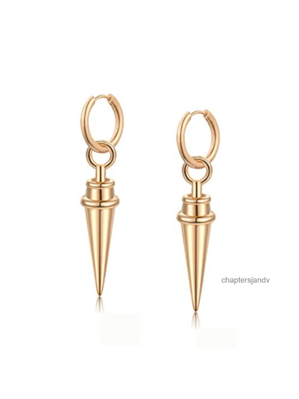 Anime Thorn Spike Dangle Hoop Earrings Cosplay Halloween Costume Gold Plated